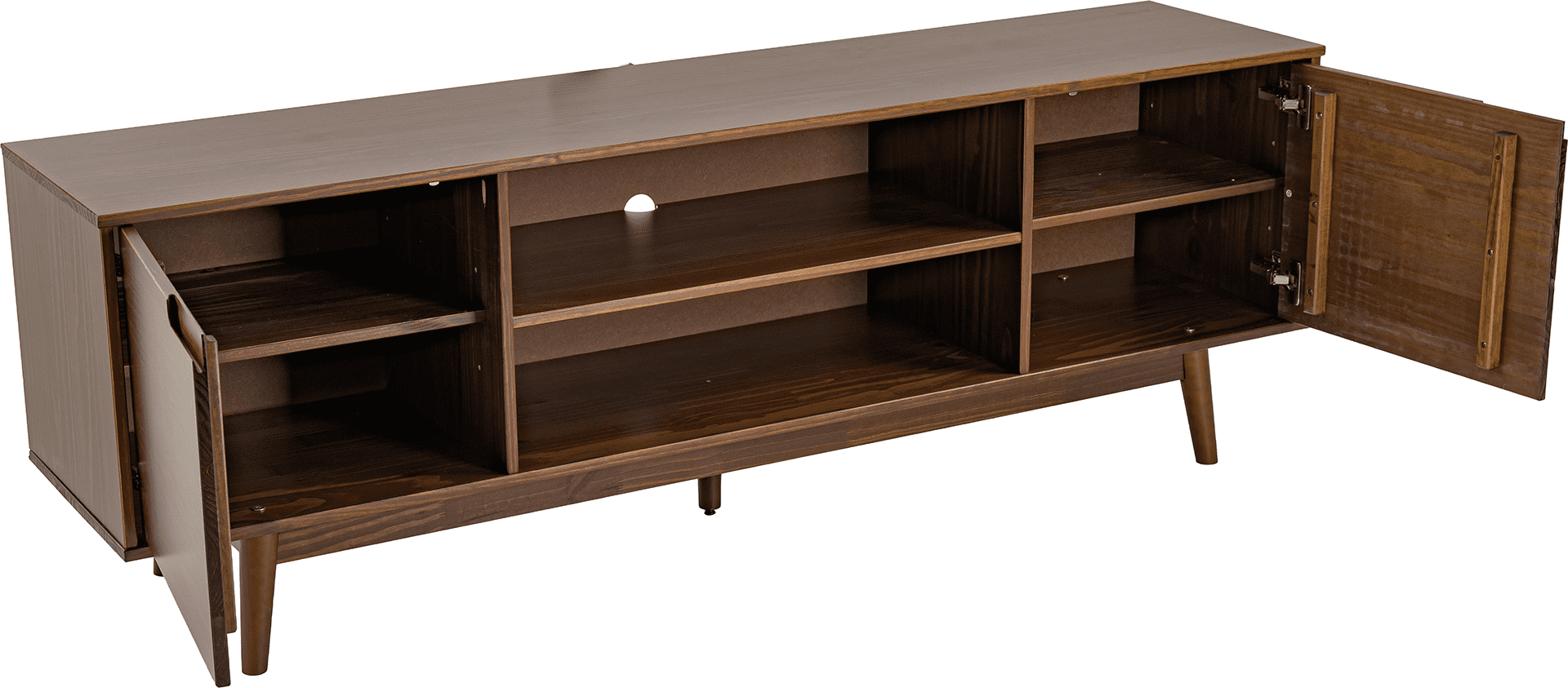 Adair 70 2-Door Solid Wood Tv Stand Walnut - for Adults and Teens