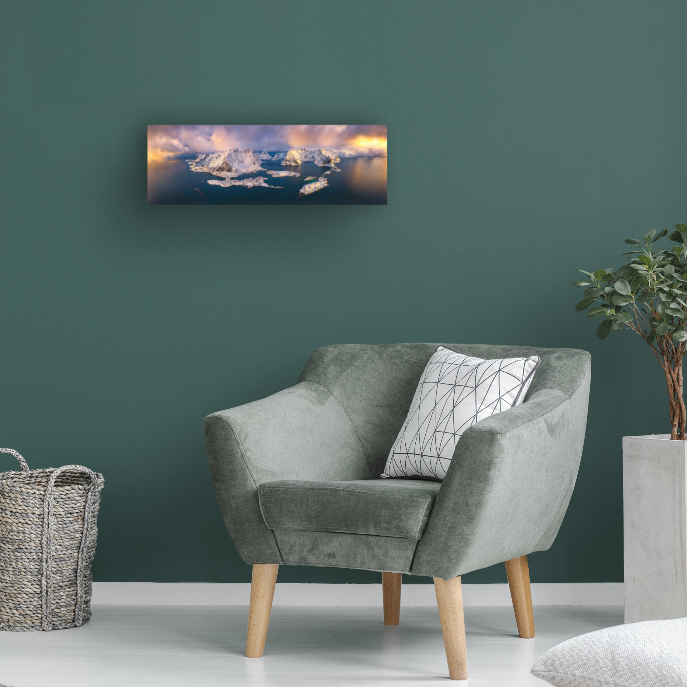 Canvas Wall Art - Mei Xu 'Good Morning, Lofoten' Wall Art for Living Room, Bedroom, or Office Décor by Trademark Fine Art - 24 x 8 Inches