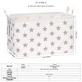 thumbnail image 6 of Sea Team Collapsible Canvas Fabric Storage Basket with Handles, Rectangle Waterproof Storage Bin, Box, Cube, Foldable Shelf Basket, Closet Organizer, 16.5 x 11.8 x 9.8 Inches, Grey Star, 6 of 6