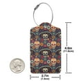 thumbnail image 4 of Disketp 1 Luggage Tag For Suitcase,Skulls And Flowers Leather Baggage Tag With Stainless Steel Loop Privacy Cover For Women Men Girls, 4 of 5