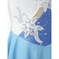 thumbnail image 5 of TSSOE Kids Girls 3D Floral Print Ballet Lyrical Dance Dress Ice Figure Skating Dress Sleeveless Sequins Gymnastics Costume Light Blue 10, 5 of 7