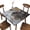 Black Gray Marble Texture, variant on Square Fitted Tablecloth, Watercolor Autumn Pumpkins Leaves Polyester Table Cloth, for Outdoor Picnic Camping and Indoor Kitchen Dining Party, Fit for 36" x 36"Square Table