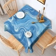thumbnail image 2 of Blue White Tie Dye Swirl Pattern Square Tablecloth,Waterproof Square Table Cover,Wipeable Spillproof Washable Table Cover for Home Kitchen Party Decor 42"X42"(107x107cm), 2 of 6