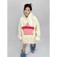thumbnail image 3 of Sudadera con capucha estampada para mujer, con letras de colores en contraste, estilo europeo, estilo retro, punk, Harajuku, con bolsillo frontal, 3 of 6