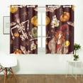 thumbnail image 2 of MKHERT Colored Halloween Witch Bat Window Curtains Kitchen Curtain Room Bedroom Drapes Curtains 26x39 inch, 2 Piece, 2 of 3
