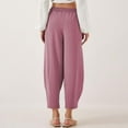 thumbnail image 4 of yunLCZ Women's Straight Leg Pants High Wa Women's Summer High Waisted Baggy Pants Casual Ankle Length Trouser Slacks With Pockets, 4 of 4