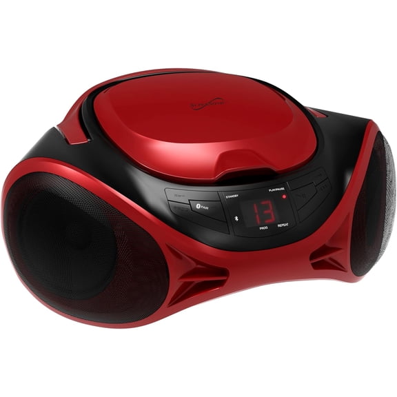 Supersonic SC-726BT Portable CD Player AM/FM Radio Bluetooth LED AC/DC Red