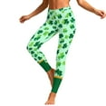 thumbnail image 5 of Women's Holiday Leggings High Waisted Graphic Printed Green Yoga Sports St. Patrick's Day Stretch Tight Fit Pants (M, Green 06), 5 of 8