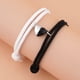 thumbnail image 5 of Pulsera ajustable con hebilla magnética en forma de corazón en blanco y negro de moda para parejas, pulsera tejida con cuerda para mejores amigos, 5 of 6