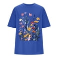 thumbnail image 4 of Graphic Tennis Tees for Women's T-Shirts Oversized Graphic Tee for Casual Everyday Wear Top with Print Comfortable Fit Blue S, 4 of 5
