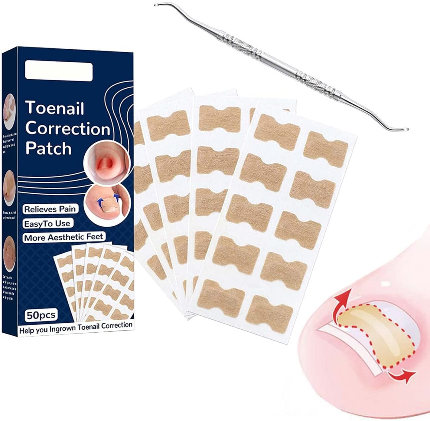 eelhoe Ingrown Toenail Correction Stickers with 1PC Pedicure Tool