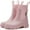 Pink, variant on Women's Waterproof Lug Sole Chelsea Ankle Boots fashion slip-on Platform Chunky Heel Combat booties Casual Comfortable non-slip outdoor work Rain shoes Boots