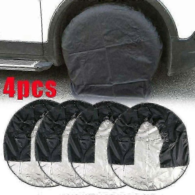 4pcs Heavy Duty Tire Cover Set Rv Wheel Motorhome Wheel Covers Rain Protection