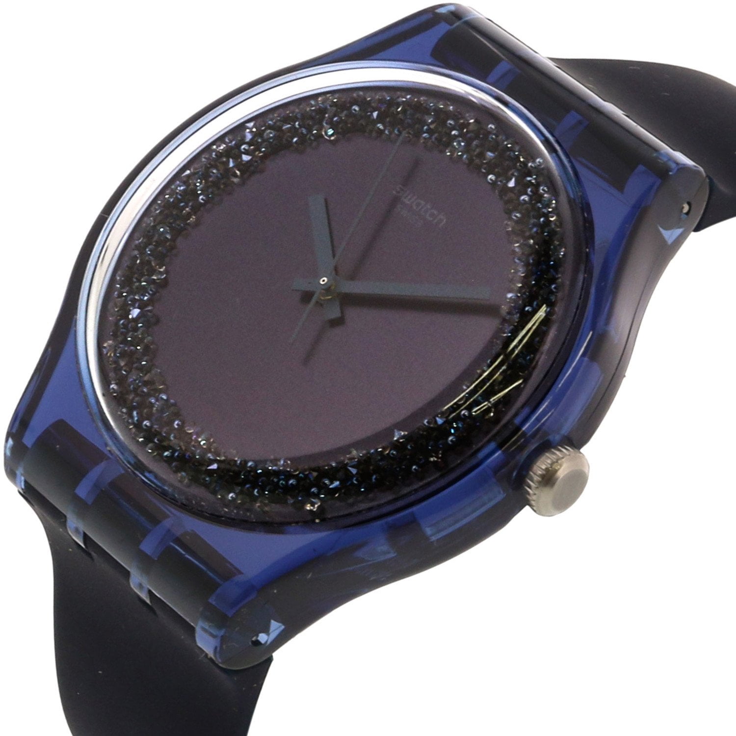 Swatch Women's Blusparkles SUON134 Blue Silicone Swiss Quartz Fashion Watch  | Walmart Canada