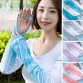 thumbnail image 2 of CSChome Summer Cycling Arm Sleeves 1 Pair Summer Cycling Arm Sleeves Breathable Quick Dry High Elasticity Solid Color Sweat Absorption Sunscreen Ice Silk, 2 of 6