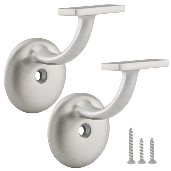 WellMade Handrail Bracket, Stainless Steel Stair Support for Indoor & Outdoor Use, 70 lbs Capacity for Home or Office Staircase, 2 pack
