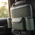 thumbnail image 5 of Car Seat Organizer Between Seats Leather Backseat Storage Bag • Multifunctional Car Organizer • Tissue Dispenser Cup Holders Mesh Pocket Auto Seat Back Hanging, 5 of 7