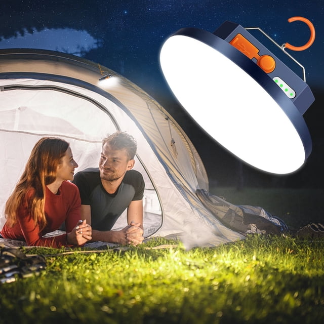 Xihbxyly Luz de Camping Portátil, Lámpara Led para Tienda de Campaña de 20 W con Gancho, Resistente Al Agua Ip65, Batería Externa de 4800 Mah, 30 Led, Ideal para Senderismo Al Aire Libre, Herramienta