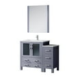 thumbnail image 2 of Volez 42 in W Dark Grey Vanity with Side Cabinet, Faucet Set, Ceramic Top,& 28 in Mirror, 2 of 6