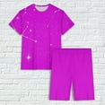 thumbnail image 5 of Sakmal Womens Pajamas Sets Plus Size Shorts Pant Purple Elbow-Length Comfy Loose Fit Graphic Ladies Sleepwear, 5 of 5