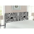 thumbnail image 2 of Zebra Print Headboard, Illustration Pattern Zebras Skins Background Blended over Zebra Body Heads, Upholstered Decorative Metal Bed Headboard with Memory Foam, Full Size, Black White, by Ambesonne, 2 of 4