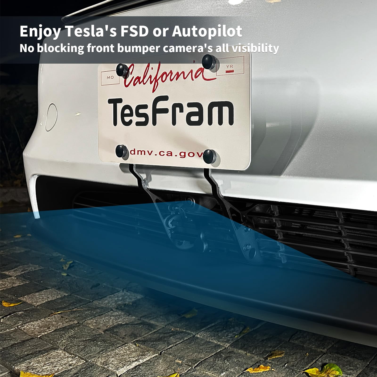 2026 Tesla Model Y Juniper License Plate Holder - Unobstructed Camera Visibility - No Drill Front License Plate Bracket Mounting Kit with Anti Theft Features (Fit Model Y Premium ONLY)