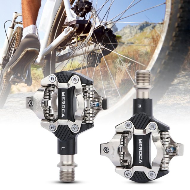 Pedales automáticos para bicicletas Soledad de aluminio sin clip tacos de Pedales ideales para carretera negro