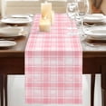thumbnail image 3 of Table Runners 72 Inches Long Dress Scarves, Pink Plaid Farmhouse Kitchen Table Runner, Coffee Tablerunners, Modern Art Checkered Farmhouse 14x72 Inch, 3 of 9