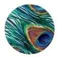 thumbnail image 4 of HAOXIT Green Peacock Feathers Round Fitted Table Covers Elastic Edge Circle Tablecloth for Dining Party Holiday Fits Round Table 31-35, 4 of 8