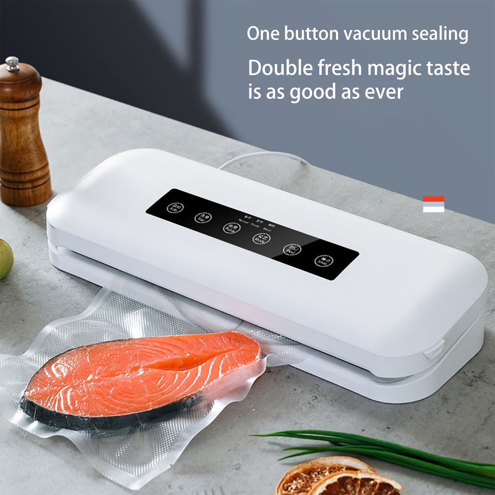 FHBVT Automatic Vacuum Sealer 15.24In 3 Sealing Modes Dry Wet Food Mode LED Indicator 10 Sealing Pockets External Suction Pipe for Home Kitchen Food Preservation Storage Tool Decor