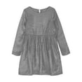 thumbnail image 5 of Shiny Dress for Little Big Girl 4-12 Years Long Sleeve Christmas A-Line Dress Party Short Gown Holiday Clothes (4 Years, Gray), 5 of 7