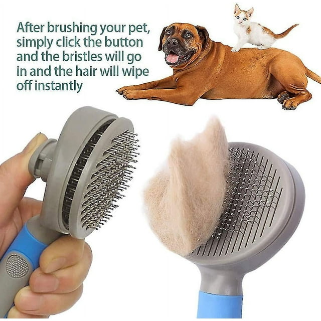 Self Cleaning Slicker Brush For Dogs And Cats, Pet Grooming Tool