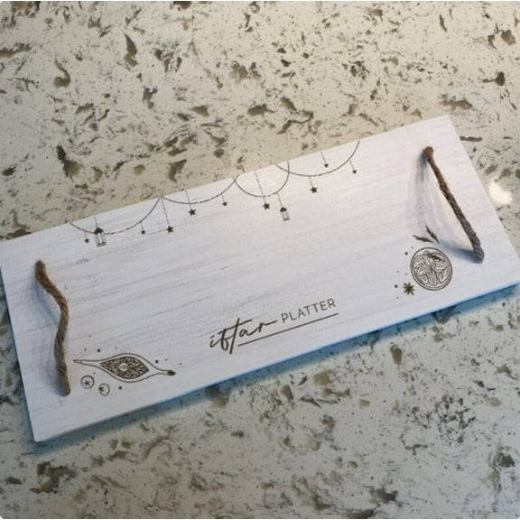 Ramadan Iftar Decorative Tray | Islamic Serving Platter | Eid Tableware | Muslim Home Decor Gift