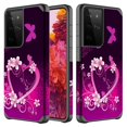 thumbnail image 2 of Galaxy s21 Ultra Case with Screen Protector for Girls Women, Dual Layer Heavy Duty Protective Phone Cover Cases for Galaxy s21 Ultra - Hot Pink Heart, 2 of 5
