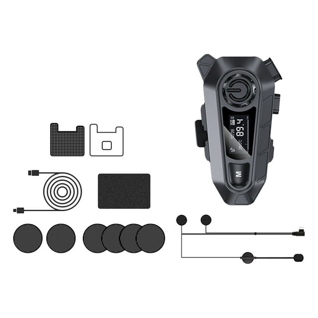 Casque de Moto Bluetooth en Solde à Moins de 5$ Écran LED kkbbma Affichage Numérique Radio FM Réduction de Bruit Casque Bluetooth