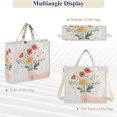thumbnail image 6 of FORMRS Womens Corduroy Tote Bag Crossbody Shoulder Handbag with Pocket, Gray Cute Flower, 6 of 7
