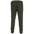 thumbnail image 3 of J. METHOD Men’s Jogger Pants Casual Moto Biker Zipper Slim Fit French Terry Fleece Tapered Leg Elastic Waist NEMP20 Olive XL, 3 of 6
