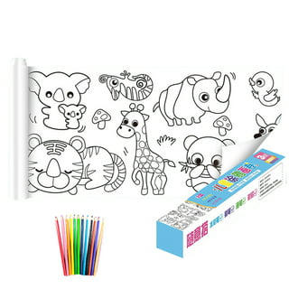  2PCS Childrens Drawing Roll,Drawing Roll Paper for  Kids,Childrens Coloring Roll,Coloring Paper Roll for Kids,Drawing Roll  Paper for Kids Sticky(Cute Princess+Dinosaur Paradise+12 Colored Pencils) :  Arts, Crafts & Sewing