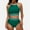 Green, variant on Women's Neck Top High Waisted Bikini Set Sport Color Matching Swimsuit Two Piece Set Swim Suit Tops for Juniors Bathing Suit Shirts for Juniors Swimsuit Top Size Small Supportive Swimsuits for Women