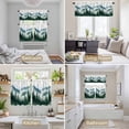 thumbnail image 6 of Ink Green Forest Kitchen Curtains Sets for Windows 24 Inch Length, Watercolor Modern Mountain Rod Pocket Window Treatments Tier Curtains and Valances Set for Bedroom/Bathroom, 6 of 8