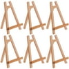 U.S. Art Supply 10.5" Tabletop Display Stand A-Frame Artist Easel (Pack of 6), Beechwood Tripod, Student Painting Holder