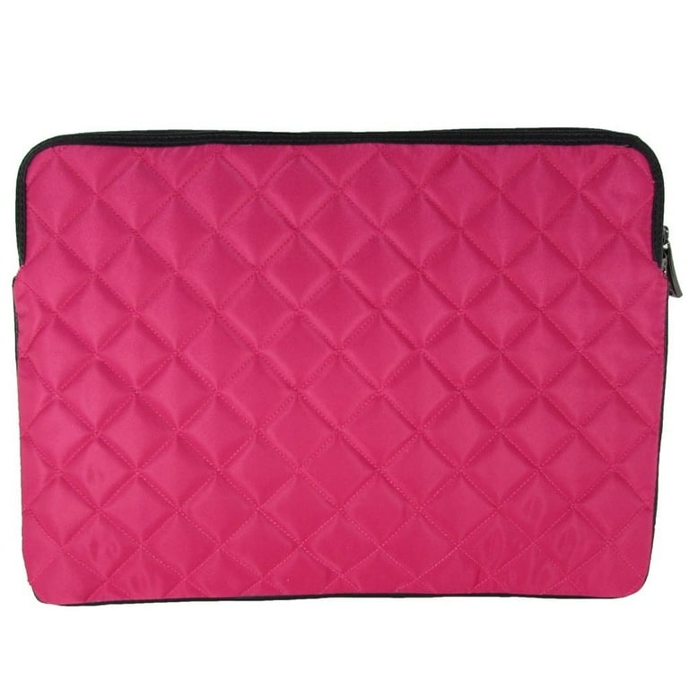 Knomo London Womens Quilted Nylon Laptop Sleeve For 13 MacBook Pro Teaberry