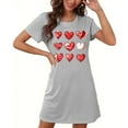 thumbnail image 1 of Camisón corto de mujer, vestido de largo medio con estampado de moda, camisón corto extragrande de mujer, camisón de manga corta con estampado de pecho a la moda, camisón de mujer, 1 of 6