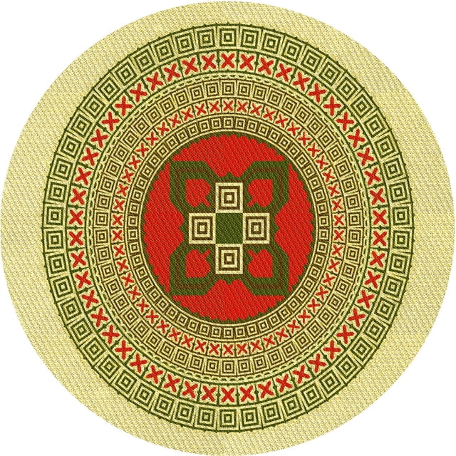 Ahgly Company Tapis Rond Lavable en Machine Intérieur Transitionnel Bisque Foncé Marron, 3 Pieds Rond