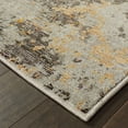 thumbnail image 3 of 2' X 10' Grey And Gold Abstract Power Loom Stain Resistant Runner Rug, 3 of 4