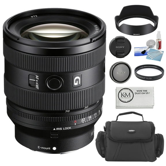 Sony FE 20-70mm f/4 G Lens | Sony E Bundle with 72mm UV Filter   Vivitar DC-49 Camera Case   Precision Design 5-Piece Lens Cleaning Kit   K&M Camera Microfiber Cleaning Cloth (5 Items)