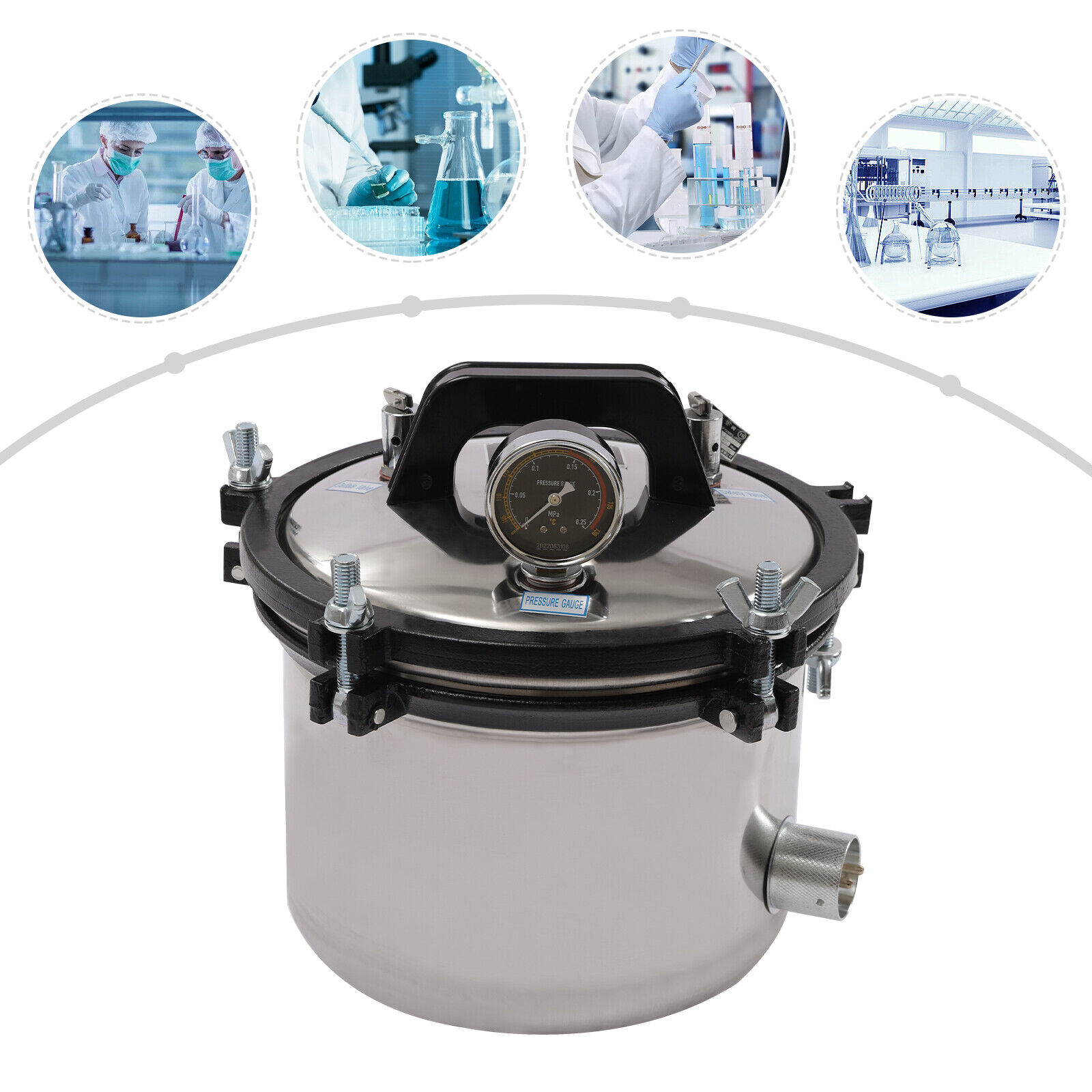SHZICMY Autoclave Steam Sterilizer Dental Equipment Sterilization Medical Sterilizer 8L