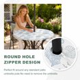 thumbnail image 5 of Round Outdoor Tablecloth with Umbrella Hole and Zipper, Blue Coastal Fitted Table Cover with Elastic Edge for 36-44 Inch, Nautical Summer Beach Coral Sea Turtle Waterproof Patio Tablecoths for Picnic, 5 of 9