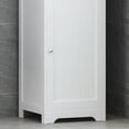 thumbnail image 3 of Modern Tall Slim Bathroom Cabinet with 3 Shelves and Door Space Saving Floor Standing Linen Storage for Small Bathrooms and Living Rooms 15" W x 15.75" D x 63" H White, 3 of 9