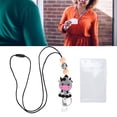 thumbnail image 1 of Adjustable Nylon Cord Badge Holder With Lanyard, Cartoon Beaded Design, Waterproof, Practical Keyring, Suitable For Office School Business Use, 1 of 8